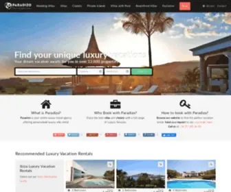 Paradizo.com(Luxury Vacations) Screenshot
