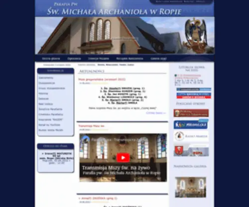 Parafiaropa.pl(Witamy na stronie internetowej parafii pw. św. Michała Archanioła w Ropie (diecezja tarnowska)) Screenshot