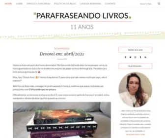 Parafraseandolivros.com.br(Parafraseando Livros • Resenhas e notícias literárias) Screenshot