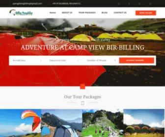 Paraglidingbilling.com(Paragliding in Bir Billing) Screenshot