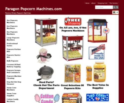 Paragonpopcornmachines.com(Paragon Popcorn Machines & Popcorn Popper Supplies) Screenshot