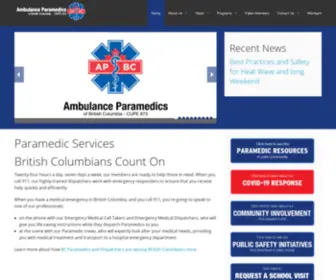 Paramedicsofbc.com(The Ambulance Paramedics Of BC) Screenshot