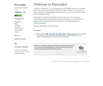 Paramiko.org(Paramiko documentation) Screenshot