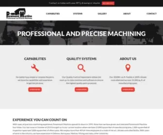 Paramount-Machine.com(Professional & Precise Machining) Screenshot