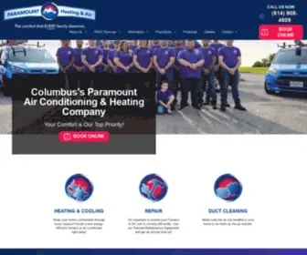 Paramountair.net(Top HVAC company New Albany) Screenshot