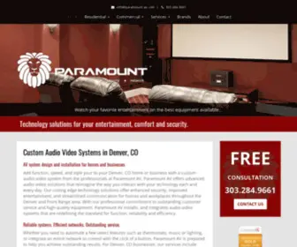 Paramountav.com(Paramount Audio Video) Screenshot