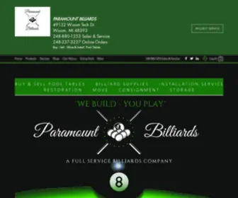 Paramountbilliardsllc.com(Paramount Billiards) Screenshot