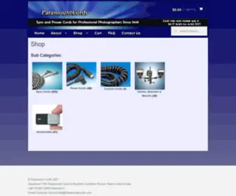 Paramountcords.com(Professional Photographic Cords) Screenshot