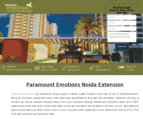 Paramountemotions.net.in(Paramount Emotions Upcoming Project Noida Extension) Screenshot