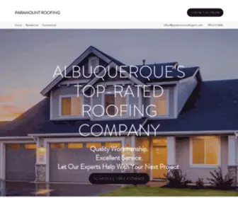 Paramountroofingnm.com(PARAMOUNT ROOFING Residential roof albuquerque) Screenshot