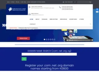 Paramountweb.com(Web designers in Nigeria) Screenshot