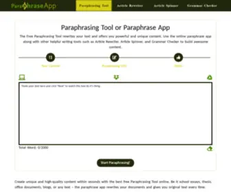 Paraphraseapp.com(Free Paraphrasing Tool) Screenshot