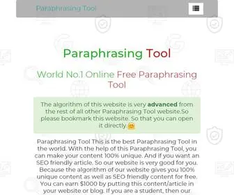 Paraphraseingtool.com(Paraphrasing Tool) Screenshot