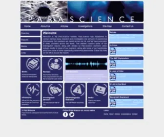 Parascience.org.uk(The Parascience website) Screenshot