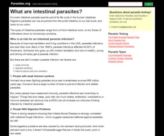 Parasites.org(Providing Accurate Parasite Test Kits For Humans) Screenshot