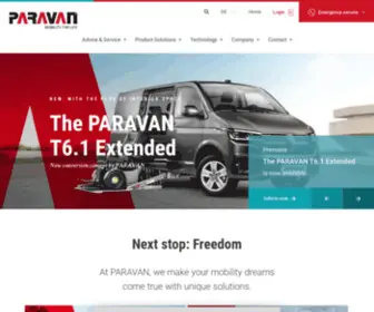 Paravan.com(Wheelchair accessible vehicle conversions) Screenshot