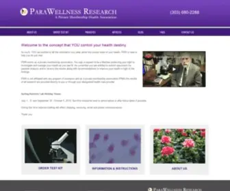 Parawellnessresearch.com(Submit Specimens for Parasite Analysis) Screenshot