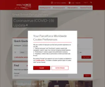 Parcelforce.com(Parcelforce Worldwide) Screenshot