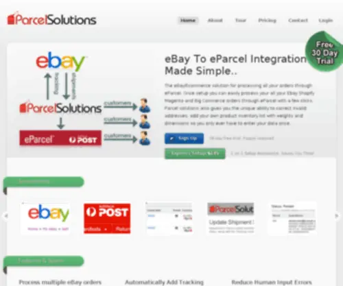 Parcelsolutions.com.au(EBay To eParcel Integration) Screenshot