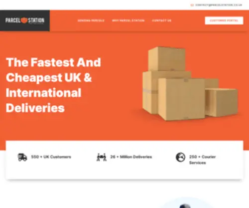 Parcelstation.co.uk(UK & Worldwide Packet & Parcel Delivery) Screenshot