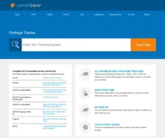 Parcelstracer.com(International parcels & express tracking) Screenshot