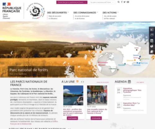 Parcnational.fr(Portail des parcs nationaux de France) Screenshot