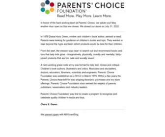 Parentschoice.org(Children's Media & Toy Reviews) Screenshot