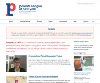 Parentsleague.org(Parents League of New York) Screenshot