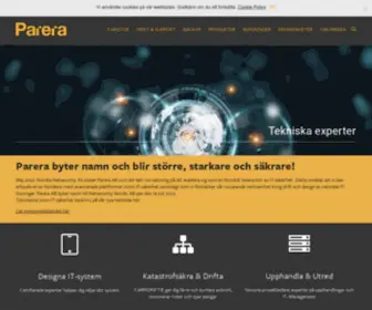 Parera.se(Datalagring, katastrofsäkring, virtualisering, fjärrdrift från Parera Systemarkitekter AB) Screenshot