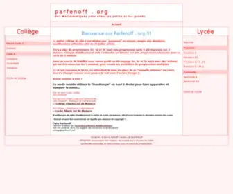 Parfenoff.org(Org cours de mathématiques Collège et Lycée) Screenshot