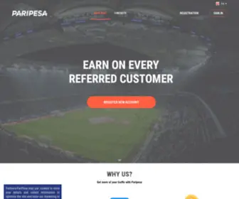 Paripesapartners.com(The PariPesa affiliate program) Screenshot
