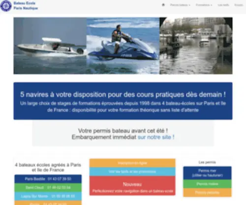 Paris-Nautique.com(Passer le permis bateau à Paris) Screenshot