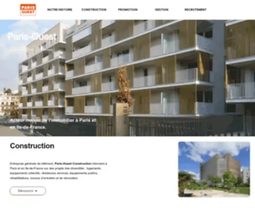 Paris-Ouest.fr(Paris-Ouest, acteur majeur de l'immobilier et de la construction à Paris et en Ile-de-France) Screenshot