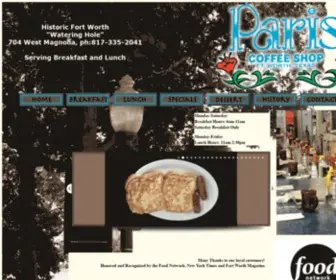 Pariscoffeeshop.net(Fort Worth Restaurant) Screenshot