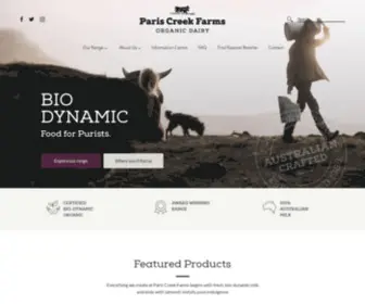 Pariscreekfarms.com.au(Bio-dynamic Organic Dairy) Screenshot