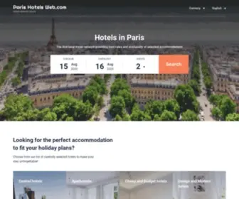 Parishotelsweb.com(Paris hotels & apartments) Screenshot