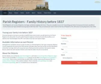 Parishregister.co.uk(Parish Registers) Screenshot