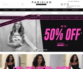 Parisian.co.uk(Wholesale Celeb Inspired Fashion Clothing) Screenshot