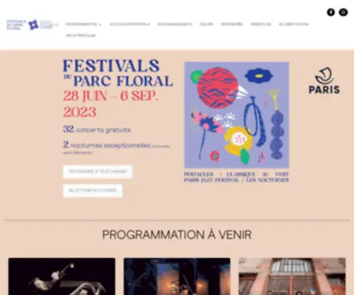 ParisjazzFestival.fr(Festivals du Parc Floral) Screenshot