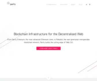 Paritytech.io(Blockchain Infrastructure for the Decentralised Web) Screenshot