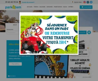 Parkatem.com(Achetez des billets et des séjours pas chers pour les meilleurs parcs d'attractions) Screenshot