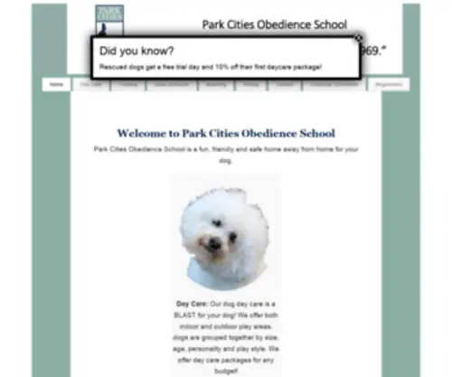 Parkcitiesobedienceschool.com(Helping Texans and their dogs since 1969) Screenshot