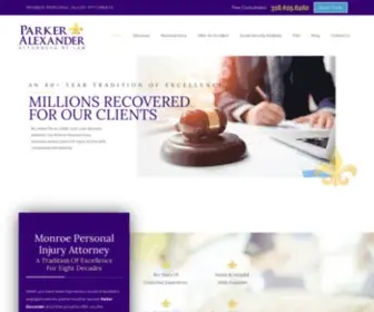 Parkeralexander.com(Monroe Personal Injury Attorney) Screenshot