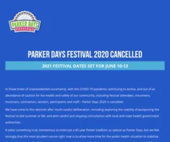 Parkerdaysfestival.com(Parker Days 48th Annual Festival) Screenshot