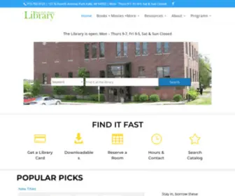 Parkfallslibrary.org(Park Falls Public Library) Screenshot