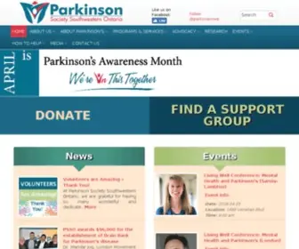 Parkinsonsociety.ca(Parkinson Society Southwestern Ontario) Screenshot