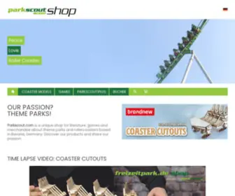 Parkscout.com(The shop about theme parks and rollercoasters) Screenshot