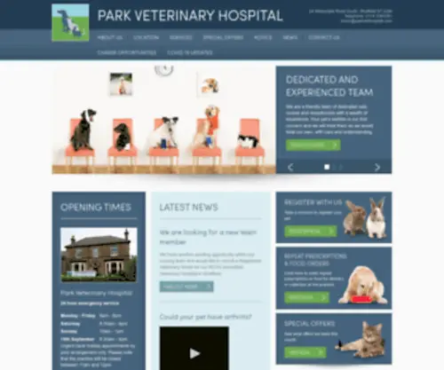 Parkvethospital.com(Park Veterinary Hospital) Screenshot