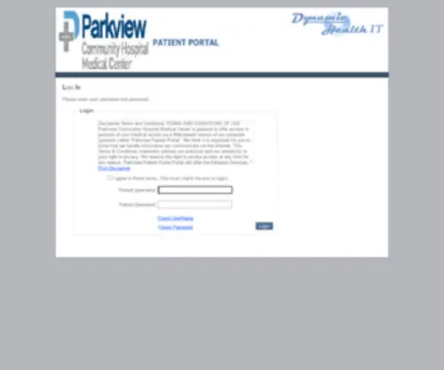 Parkviewpatientportal.org(Parkviewpatientportal) Screenshot