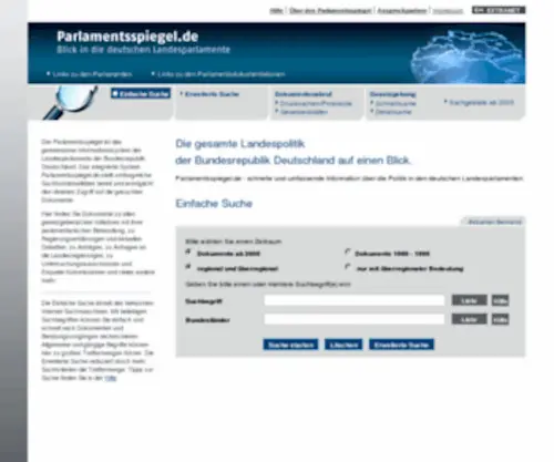 Parlamentsspiegel.de(Parlamentsspiegel) Screenshot